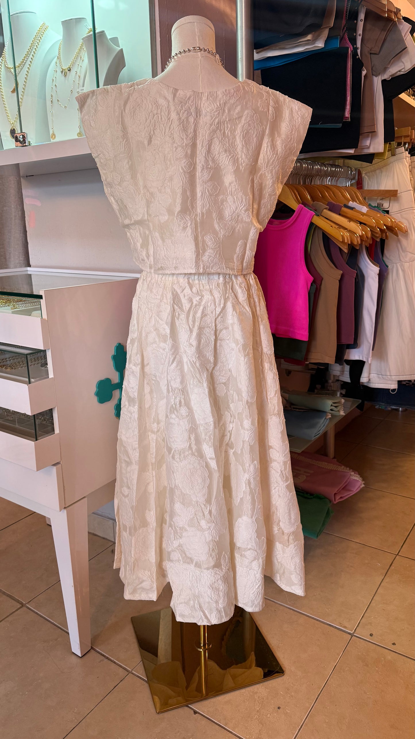 1462 Flower Brocade Skirt Set