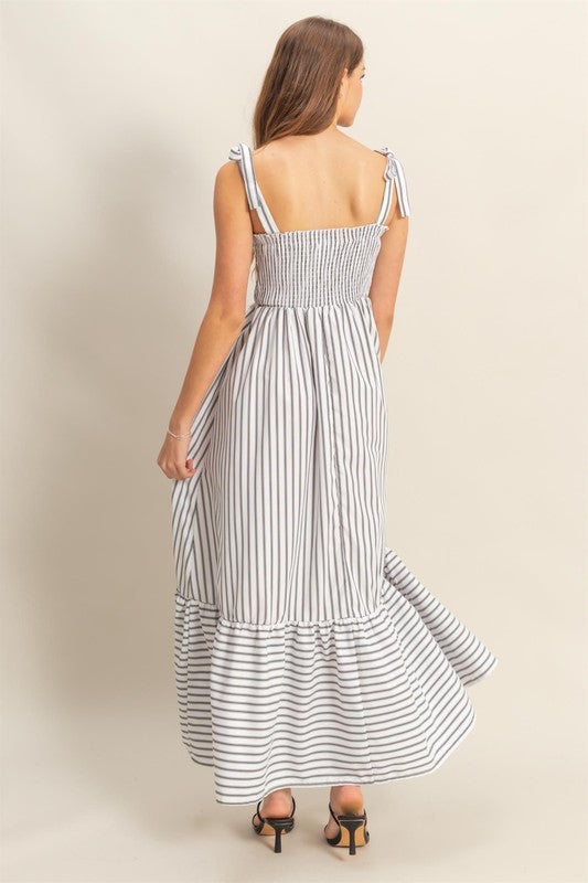 1379 Striped Elastic Dress
