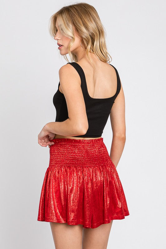 1183 Metallic Elastic Skort