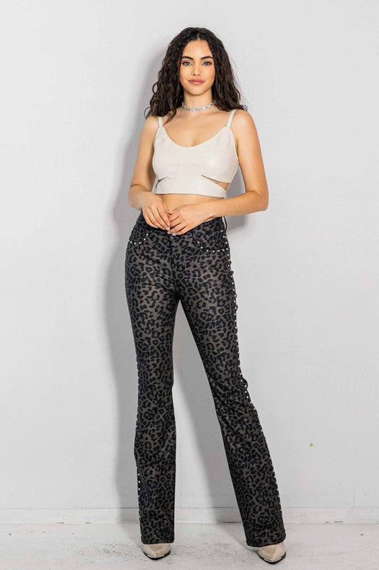 1162 Animal Print Studded Pant