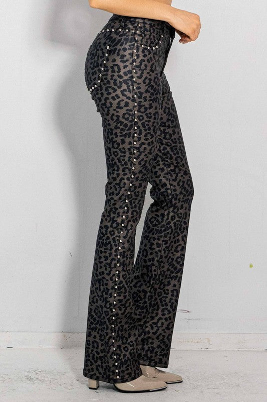 1162 Animal Print Studded Pant