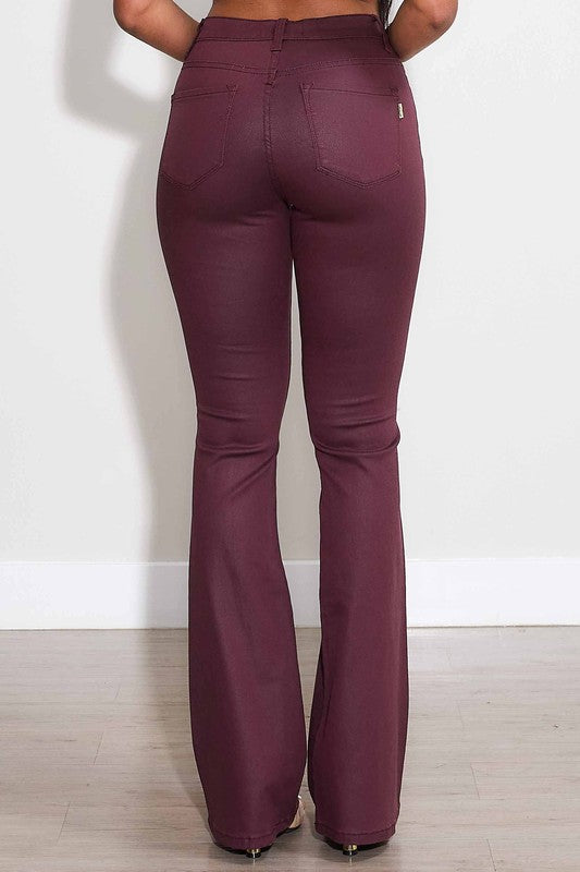 1218 Burgundy Boot Cut Pant
