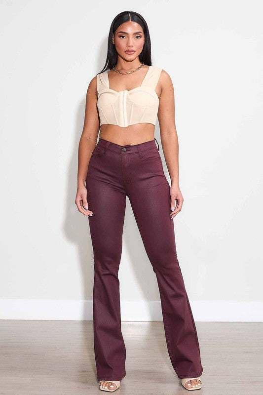 1218 Burgundy Boot Cut Pant