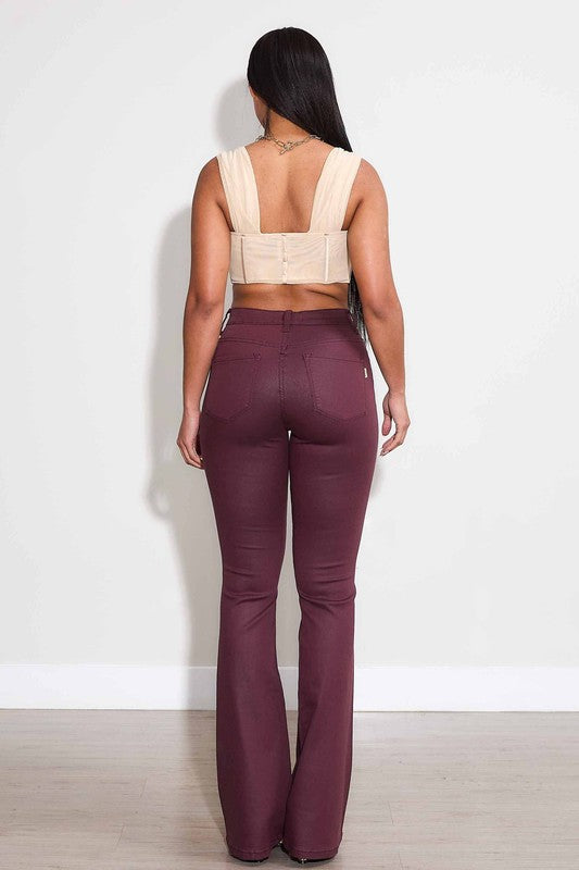 1218 Burgundy Boot Cut Pant