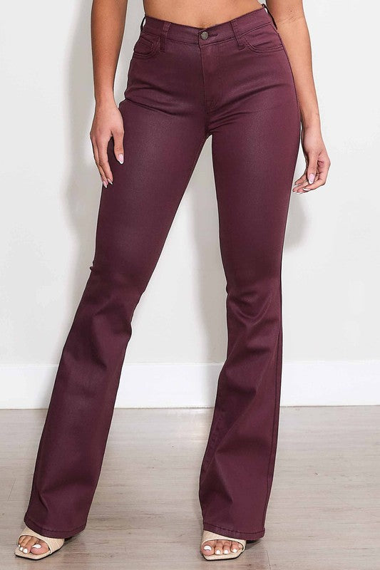 1218 Burgundy Boot Cut Pant
