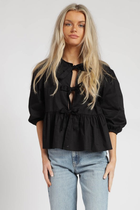1095 Bow Details Shirt
