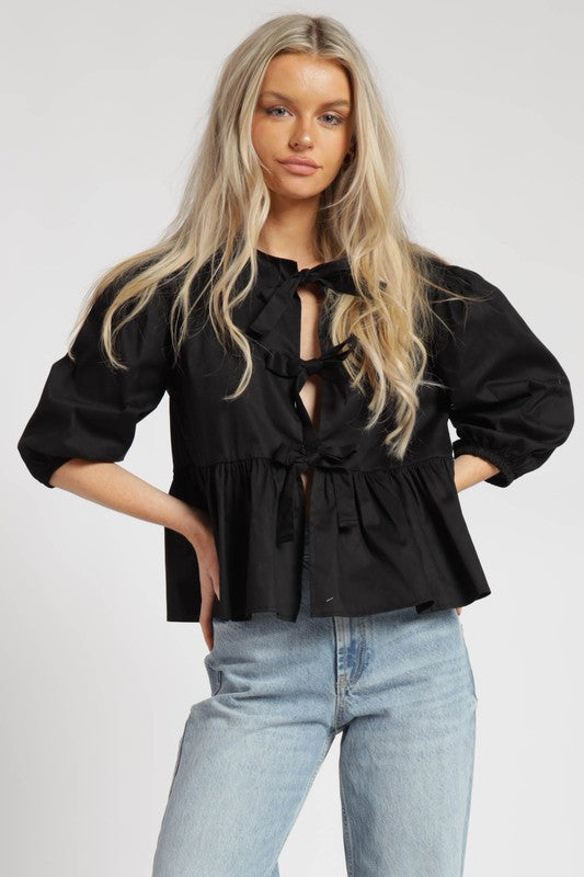 1095 Bow Details Shirt