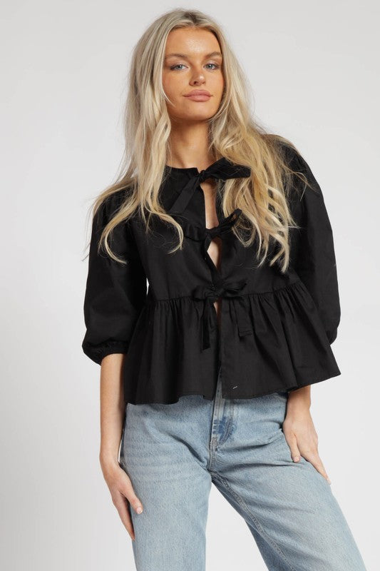 1095 Bow Details Shirt