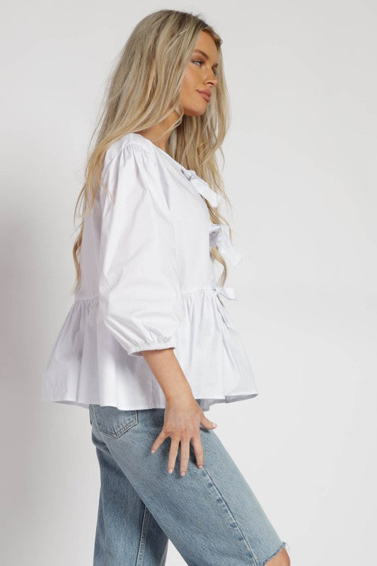 1095 Bow Details Shirt