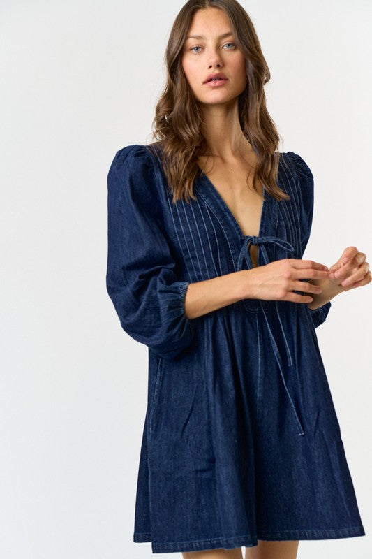 1131 Dark Denim Bow Romper