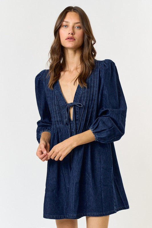 1131 Dark Denim Bow Romper