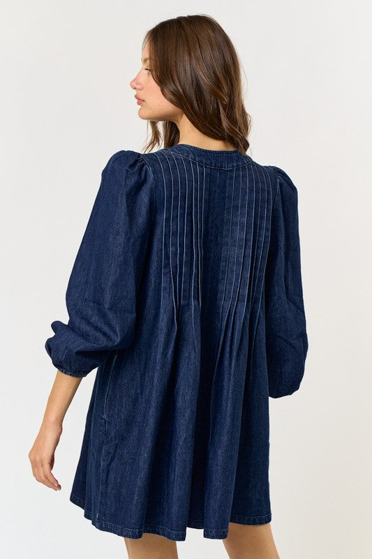 1131 Dark Denim Bow Romper