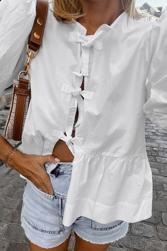 1116 Bow White Shirt