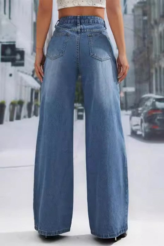 1182 High Waist Wide Leg Jean Pant