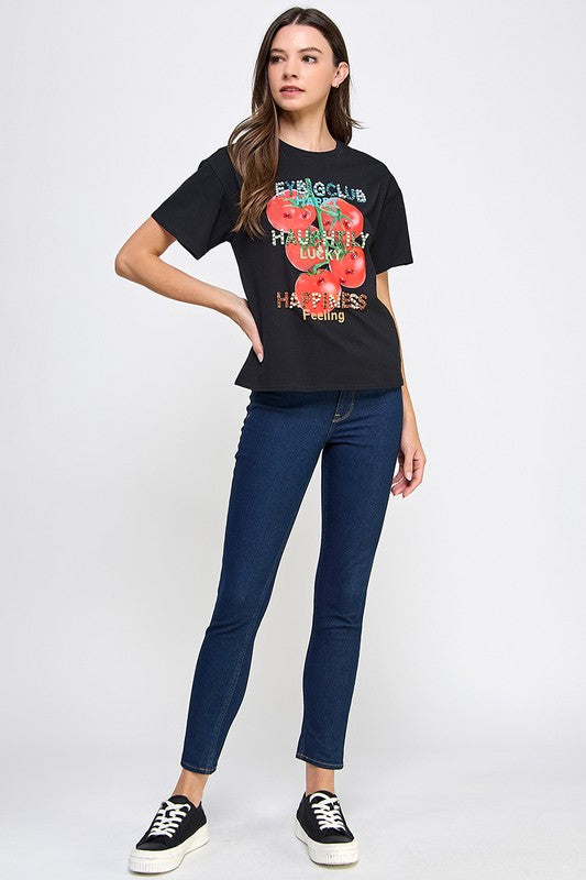 1149 Rhinestones & Pearls Tomatoes T-Shirt