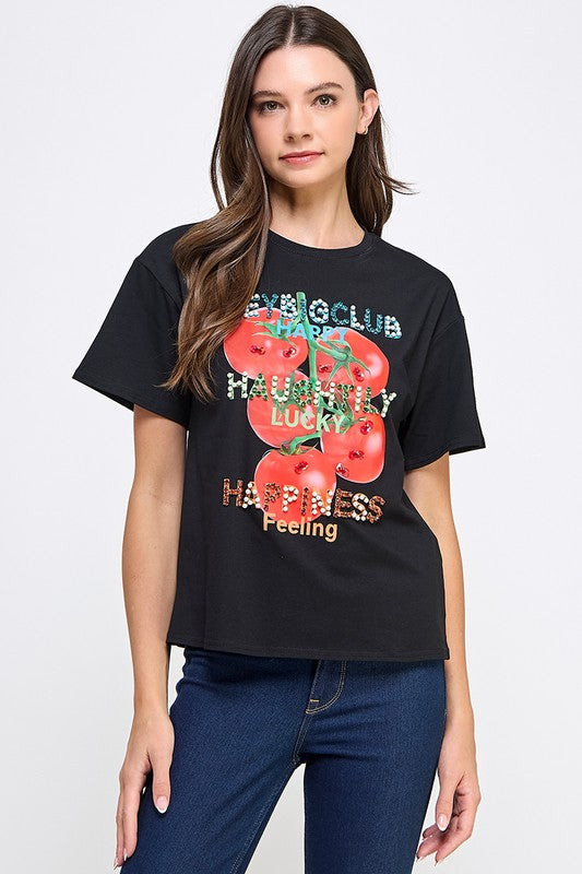 1149 Rhinestones & Pearls Tomatoes T-Shirt