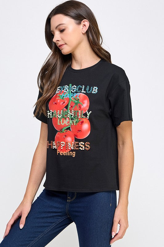 1149 Rhinestones & Pearls Tomatoes T-Shirt