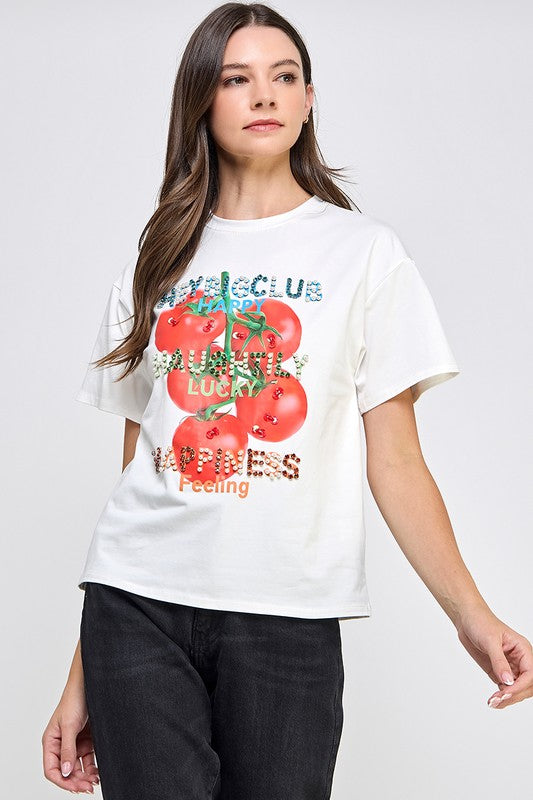 1149 Rhinestones & Pearls Tomatoes T-Shirt