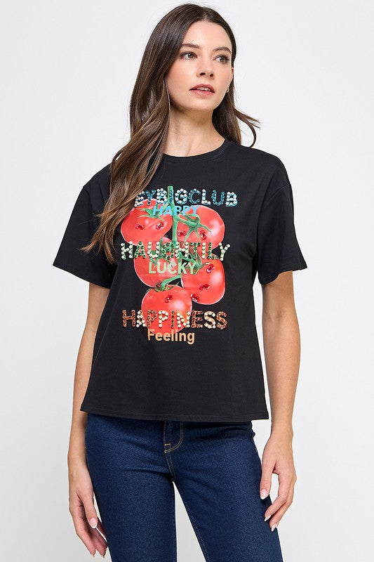 1149 Rhinestones & Pearls Tomatoes T-Shirt