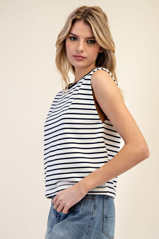 1257 Striped Sleeveless T-Shirt