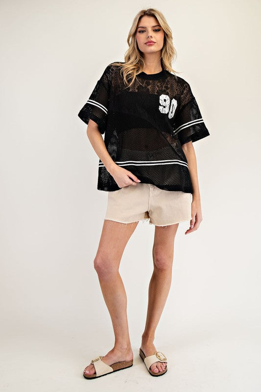 1433 Mesh & Lace Black 90 Shirt
