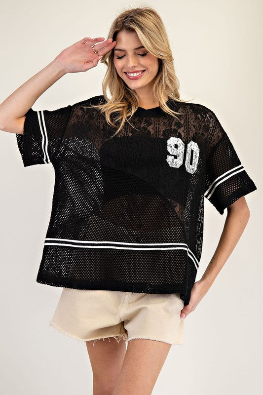 1433 Mesh & Lace Black 90 Shirt