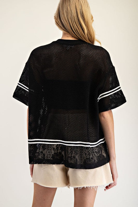 1433 Mesh & Lace Black 90 Shirt
