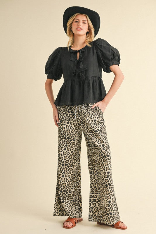 1464 Animal Print and Striped Print Pant
