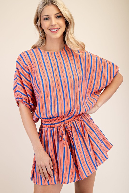1303 Striped Skort Set