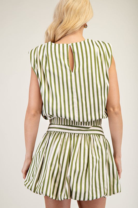 1419 Striped Skort Set