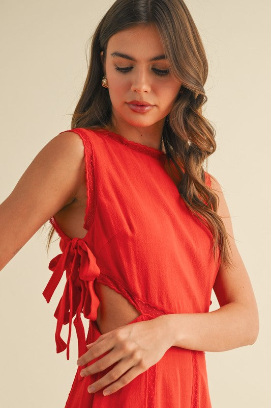 1544 Cut Out Lace Dress