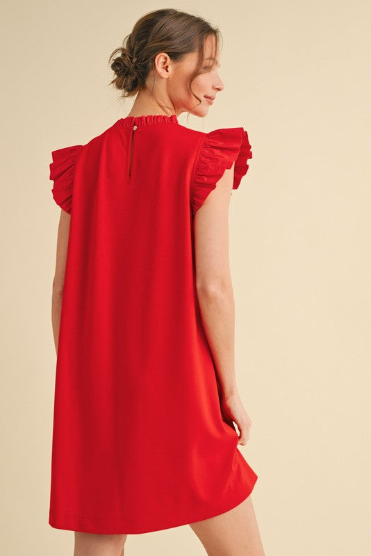 1717 Ruffle Red Dress