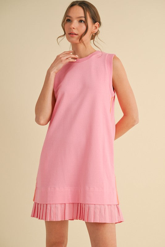 1503 Track Line Pink & Orange Dress
