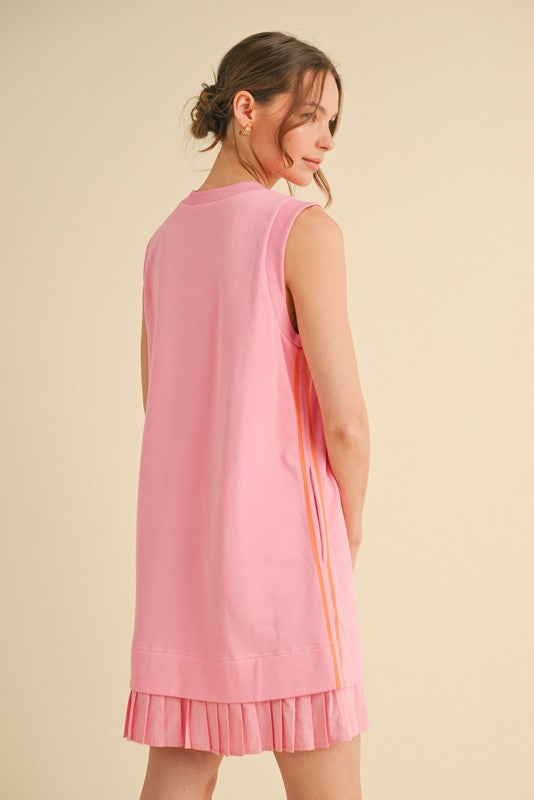 1503 Track Line Pink & Orange Dress