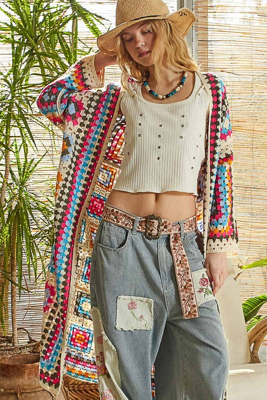 1414 Onesize Crochet Kimono