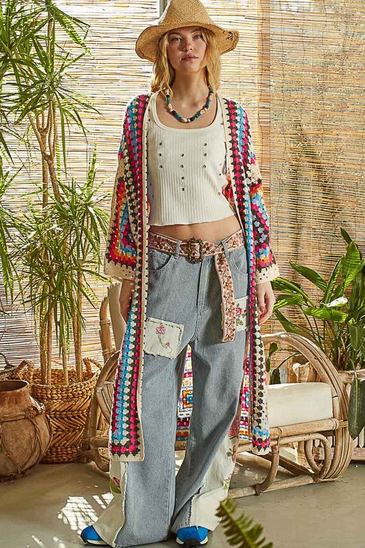 1414 Onesize Crochet Kimono