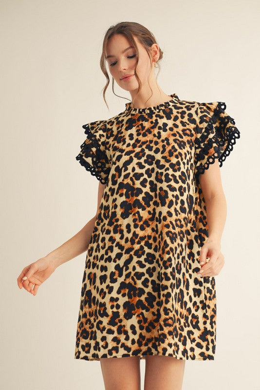1716 Lace Animal Print Dress