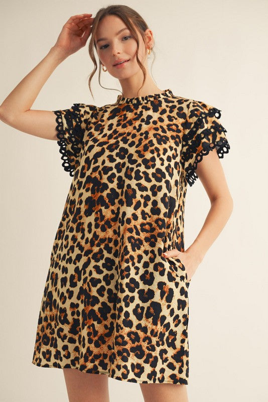 1716 Lace Animal Print Dress
