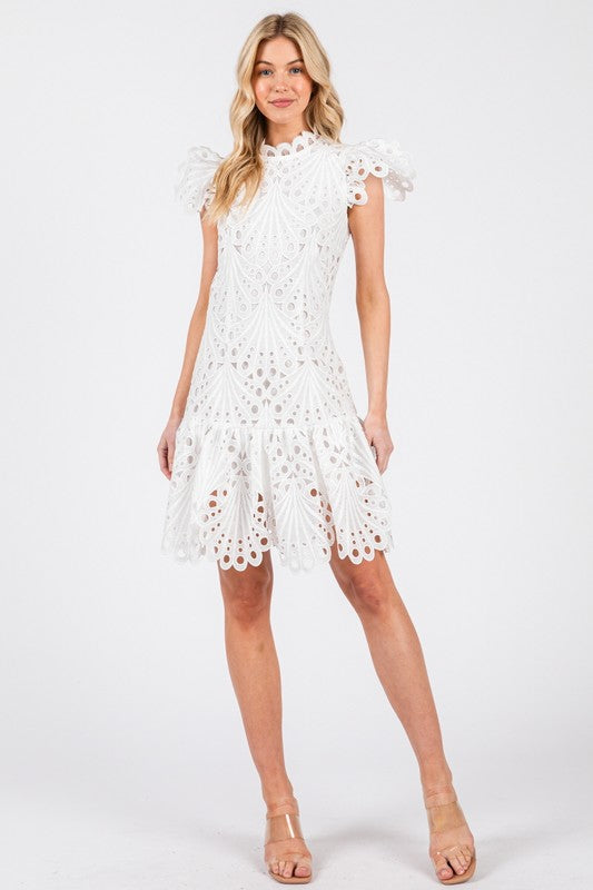 1412 Lace White Dress