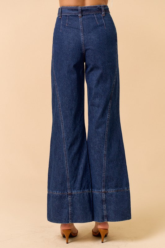 1557 Denim Bootcut Pant With Belt
