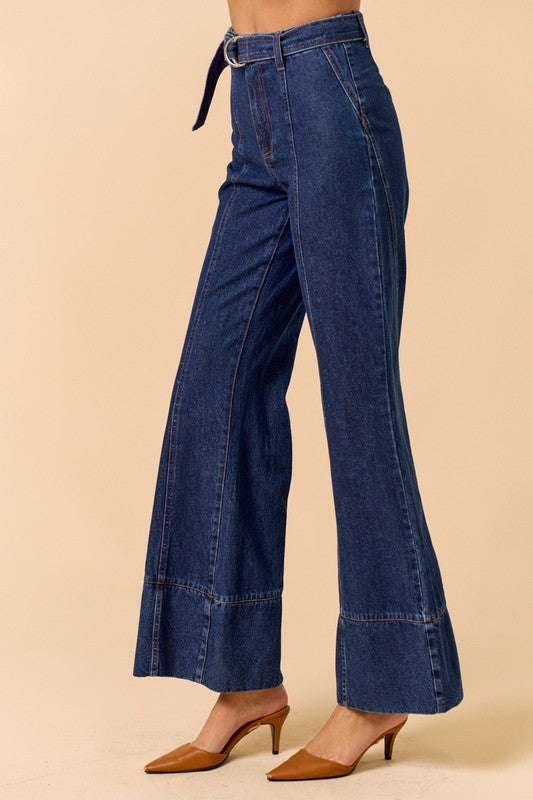 1557 Denim Bootcut Pant With Belt
