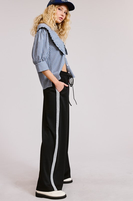 1476 Black Lace Track Pant