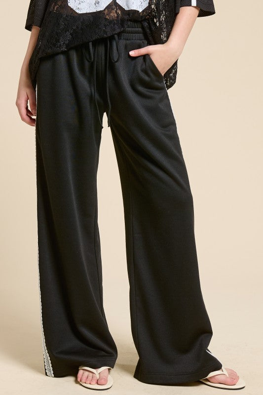 1476 Black Lace Track Pant