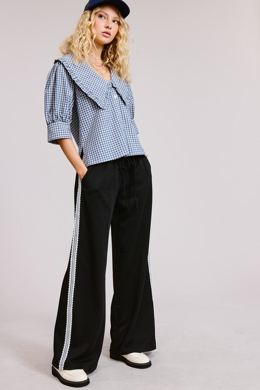 1476 Black Lace Track Pant