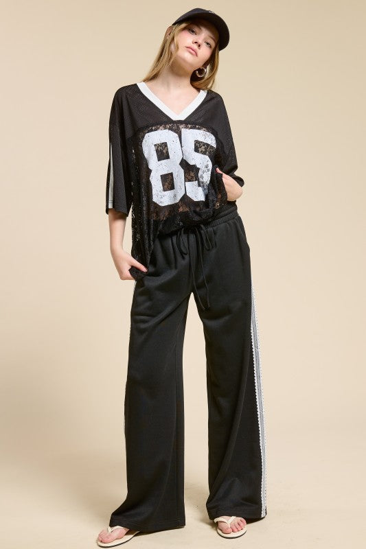 1476 Black Lace Track Pant