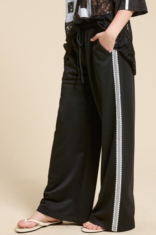 1476 Black Lace Track Pant