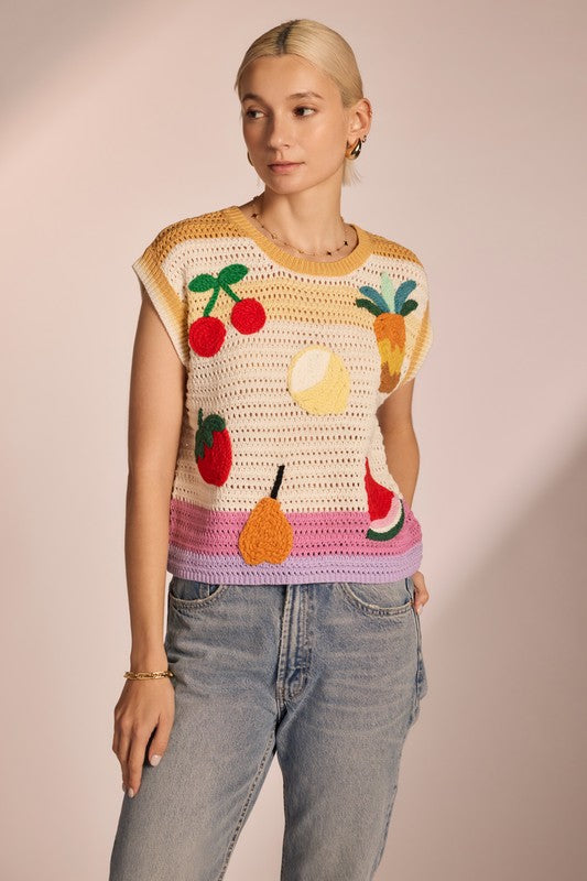 1534 Fruit Crochet Top