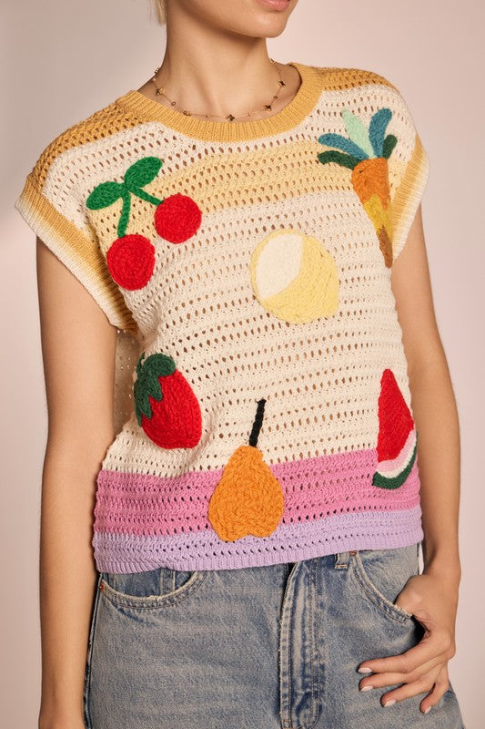 1534 Fruit Crochet Top