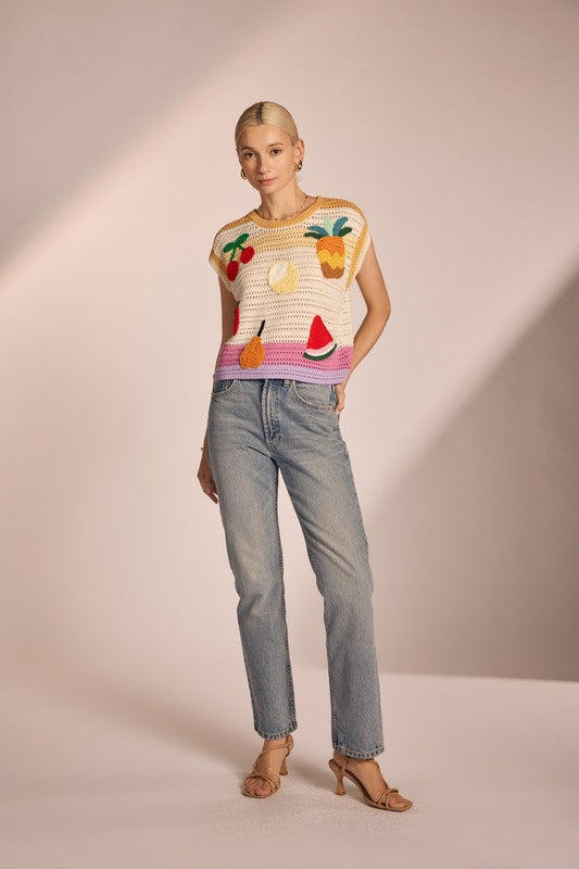 1534 Fruit Crochet Top