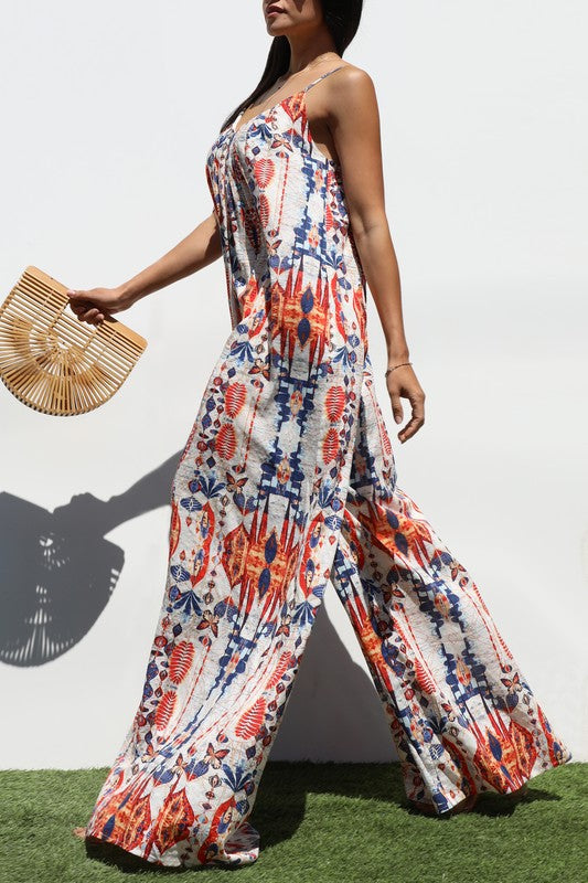 1606 Geometric Loose Fit Jumpsuit